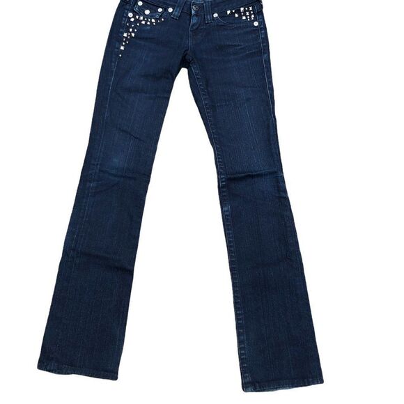 TRUE Religion Jeans Size 26 BILLY Blue Gem Stone - Picture 4 of 8